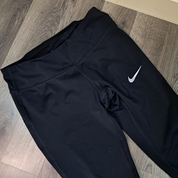 Nike Running Leggings Womens Size Small Dri-Fit Stretch Active Black - Picture 3 of 10